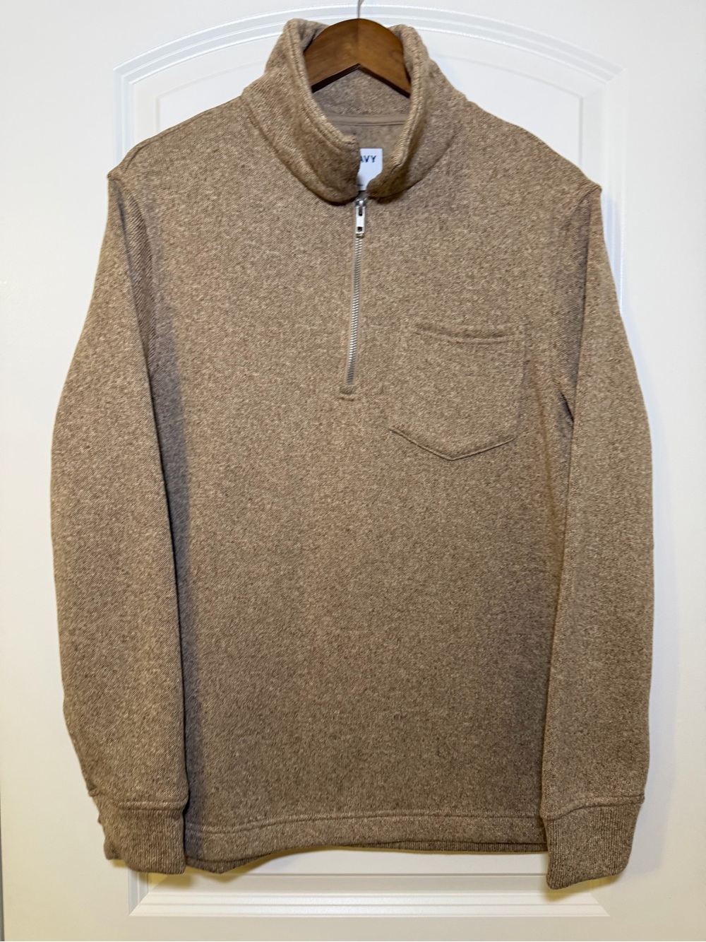 Old Navy Men's Quarter Zip Fleece M Taupe Brown